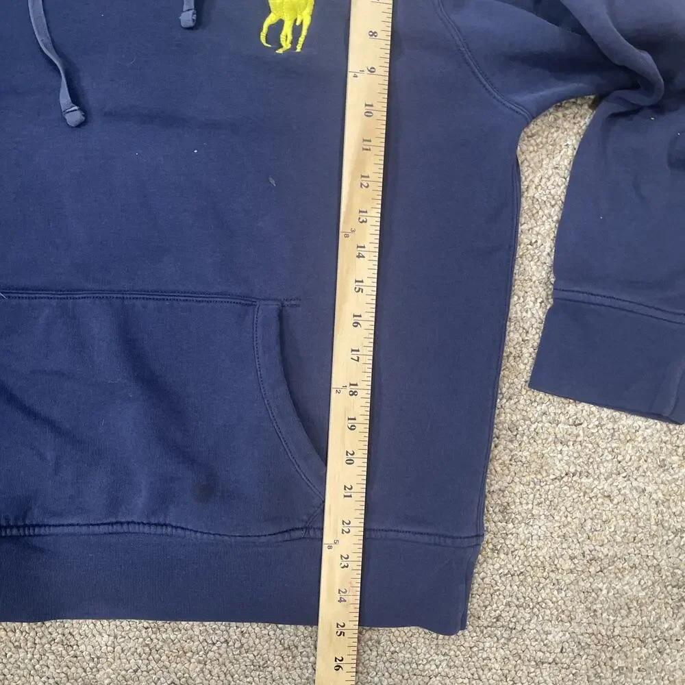 Polo Ralph Lauren Big Pony Hoodie Mens XL Blue #3 Pullover Sweatshirt Pocket